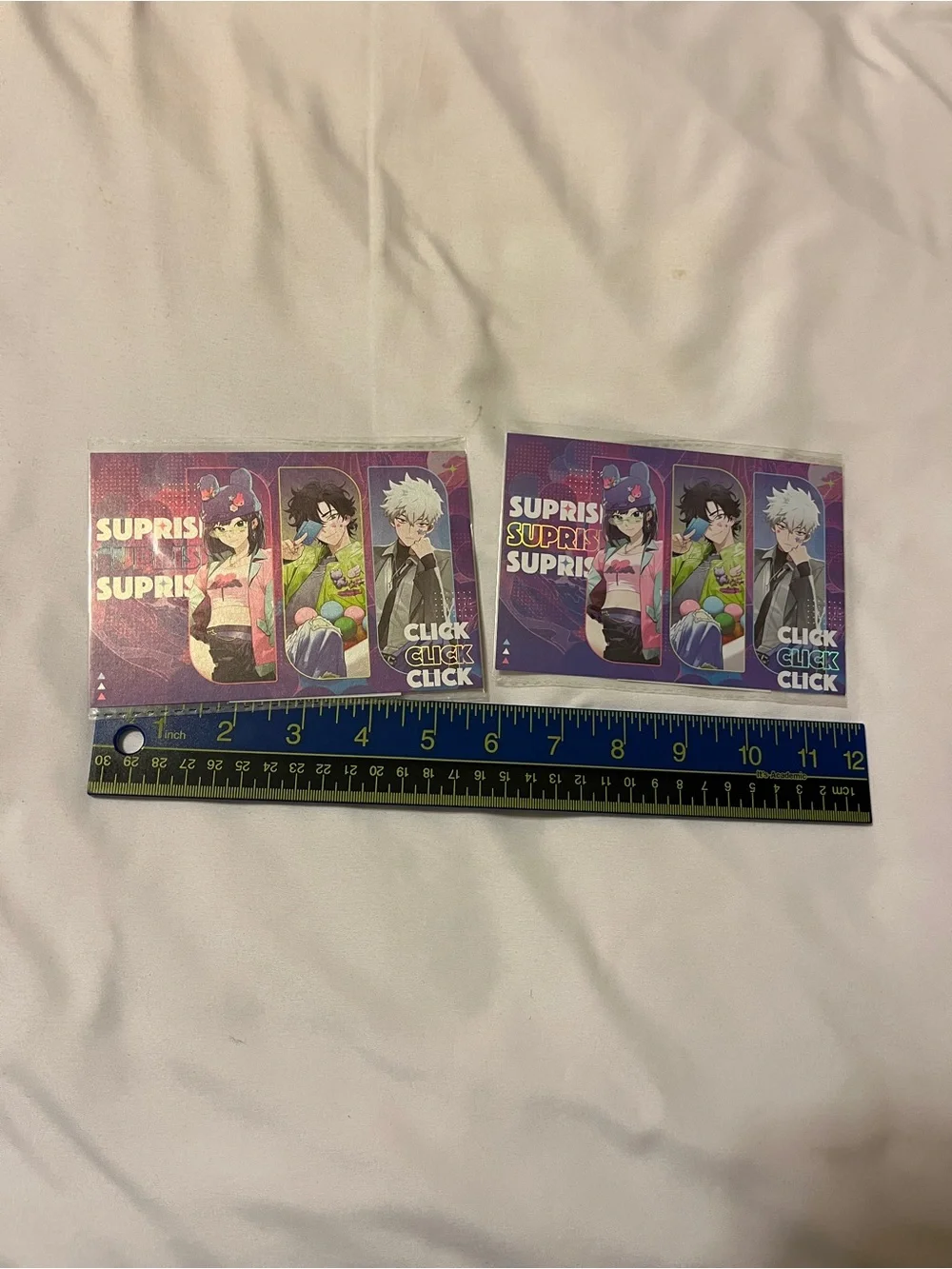Bilibili Link Click Anime Clear Postcard Set Purple Pink 100x148mm 2 Pack
